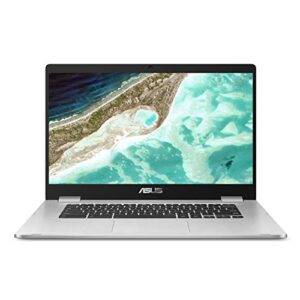 ASUS Chromebook C523, 15.6" FHD NanoEdge-Display with 180 Degree-Hinge, Intel Celeron N3350-Processor, 4GB LPDDR4-RAM, 64GB Storage, Chrome OS, Silver, Laptop-Sleeve Protector, C523NA-IH44F