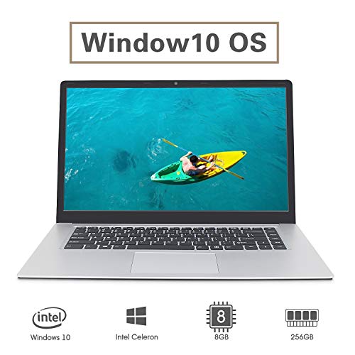 2020 15.6-inch Laptop 6G + 256G, celeron J3455 high-Performance Quad-core CPU, 2PCS 4500mAh can Work continuously for 6-8 Hours, WiFi, HDMI, Bluetooth 4.0, Windows 10 (Silver 6G+256G)