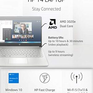 HP 14 Laptop, AMD 3020e, 4 GB RAM, 64 GB eMMC Storage, 14-inch HD Touchscreen, Windows 10 Home in S Mode, Long Battery Life, Microsoft 365, (14-fq0080nr, 2020)