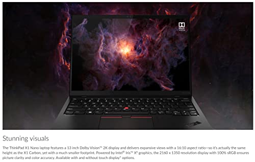 Lenovo X1 Nano, The Lightest ThinkPad Laptop Ever, with 13" 2K Display, 11th Gen i5-1130G7 Processor, 16GB 4267MHz Memory, 512GB SSD, Thunderbolt 4, and Windows 10 Pro