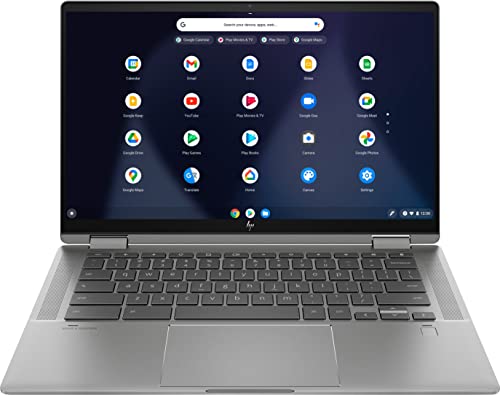 HP 2022 Chromebook X360 2-in-1 14" FHD Touchscreen Laptop, Intel Core i3-10110U Processor, 8GB RAM, 64GB eMMC, Backlit Keyboard, Wi-Fi 6, Webcam, Chrome OS, Mineral Silver, 2-Week IFT Support