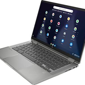 HP 2022 Chromebook X360 2-in-1 14" FHD Touchscreen Laptop, Intel Core i3-10110U Processor, 8GB RAM, 64GB eMMC, Backlit Keyboard, Wi-Fi 6, Webcam, Chrome OS, Mineral Silver, 2-Week IFT Support