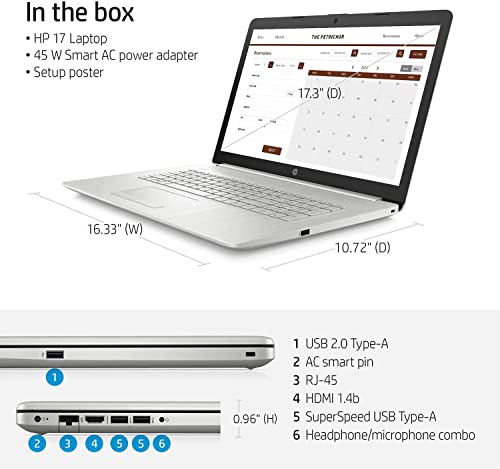 HP Pavilion 17.3-inch IPS FHD Laptop (2022 Model), Intel Core i5-1135G7 (Beats i7-1065G7), Iris Xe Graphics, 8GB RAM, 512GB PCIe SSD, Backlit Keyboard, Webcam, Win 11, Natural Silver