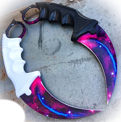 New 2PC TACTICAL COMBAT KARAMBIT NECK KNIFE Hunting BOWIE FIXED BLADE GALAXY SET Camping Outdoor Pro Tactical Elite Knife BLDA-0904