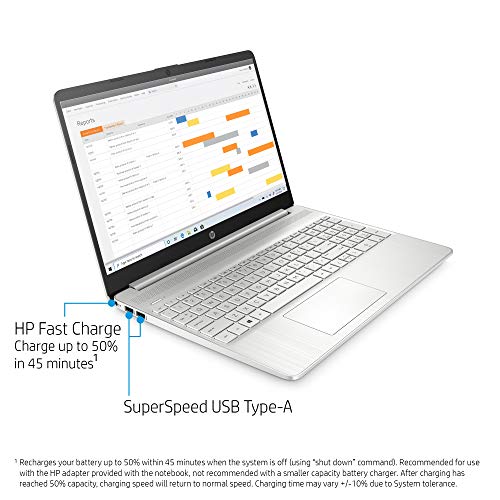 HP 15.6-inch HD Laptop, AMD Ryzen 3 3200U Processor, 8 GB RAM, 256 GB SSD, Windows 10 Home (15-ef0021nr, Natural Silver)