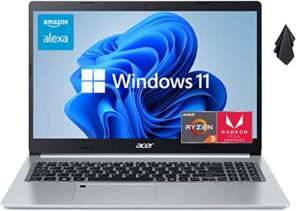 2022 newest acer aspire 5 slim laptop, 15.6″ full hd ips, amd ryzen 3 3350u quad-core processor, 12 gb ddr4 ram, 512 gb ssd, intel wifi 6, backlit kb, fingerprint reader, amazon alexa, windows 11