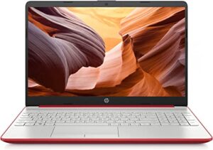 hp 2023 15” hd ips laptop, windows 11, intel pentium 4-core processor up to 2.70ghz, 8gb ram, 128gb ssd, hdmi, super-fast 6th gen wifi, dale red (renewed)