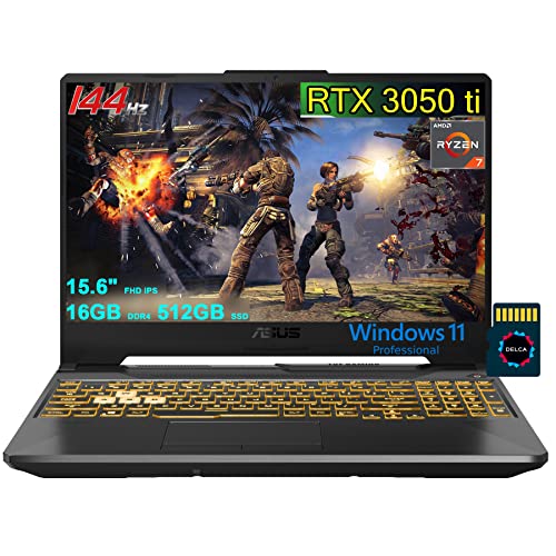 ASUS TUF Gaming A15 Laptop | 15.6" FHD 144Hz (Adaptive-Sync) | AMD 8-Core Ryzen 7 4800H (>i7-11370H) | 16GB DDR4 512GB SSD | GeForce RTX 3050 Ti 4GB | Backlit USB-C Win11Pro Black + 32GB MicroSD Card