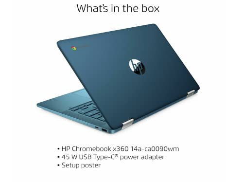 HP 2022 Newest Chromebook X360 Spin 2-in-1 Convertible Touchscreen Laptops for Student & Business, 14'' HD, Intel Celeron N4120, 4GB RAM, 64GB SSD, Webcam, Bluetooth, Stylus Pen Included, Chrome OS