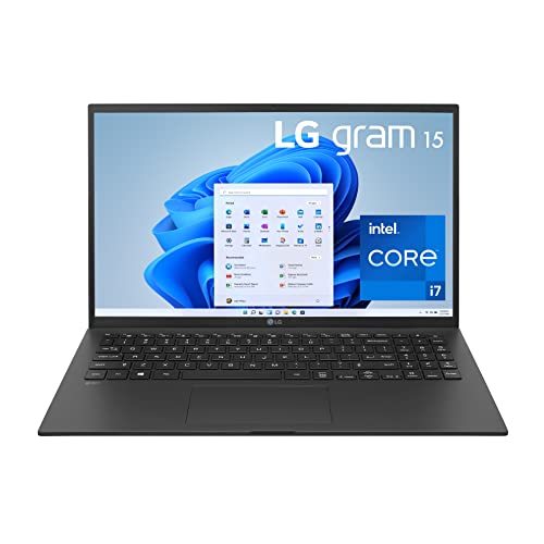 LG Gram 15Z95P Laptop 15.6" Ultra-Lightweight, IPS, FHD (1920 x 1080), Intel CORE i7, 16GB RAM, 512GB SSD, Windows 11 Home, 80Wh Battery, Alexa Built-in, 2X USB-C, HDMI, USB-A – Black