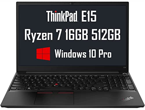 Latest Lenovo ThinkPad E15 15.6" FHD (16GB DDR4 RAM, 512GB PCIe SSD, AMD 8-Core Ryzen 7 4700U (Beat i7-1165G7)), Full HD IPS Business Laptop, Type-C, HDMI, Webcam, Windows 10 Pro / Windows 11 Pro