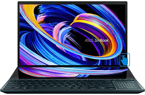 ASUS Zenbook Pro Duo 15 OLED Home & Business Laptop (Intel i9-12900H 14-Core, 32GB LPDDR5 4800MHz RAM, 1TB SSD, GeForce RTX 3060, 15.6" 60Hz Touch 4K Ultra HD (3840x2160), Win 11 Pro) (Renewed)