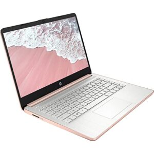 2022 HP Premium 14-inch HD Thin and Light Laptop, Intel Quad-Core Processor, 16GB RAM, 64GB Storage, Long Battery Life, Webcam, Bluetooth, HDMI, Wi-Fi, Rose Gold, Windows 11 + 1 Year Microsoft 365