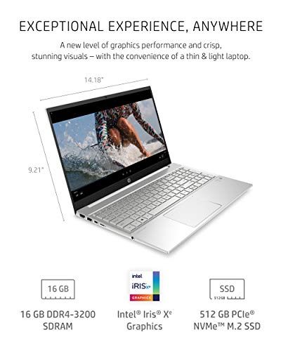 HP Pavilion 15 Laptop, 11th Gen Intel Core i7-1165G7 Processor, 16 GB RAM, 512 GB SSD Storage, Full HD IPS micro-edge Display, Windows 10 Pro, Compact Design, Long Battery Life (15-eg0021nr, 2020)