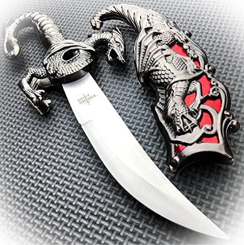 New 10" Tactical Combat FANTASY DRAGON FIXED BLADE KNIFE Medieval Hunting Dagger NEW Camping Outdoor Pro Tactical Elite Knife BLDA-0612