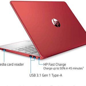 HP 2022 15.6" HD Laptop Computer Intel Dual-Core Pentium Gold 6405U 4GB RAM 128GB SSD Intel UHD Graphics HD Webcam Bluetooth RJ-45 USB-C HDMI Windows 10 Scarlet Red RE 32GB USB 3.0 Flash Drive