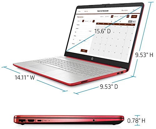 HP 2022 15.6" HD Laptop Computer Intel Dual-Core Pentium Gold 6405U 4GB RAM 128GB SSD Intel UHD Graphics HD Webcam Bluetooth RJ-45 USB-C HDMI Windows 10 Scarlet Red RE 32GB USB 3.0 Flash Drive