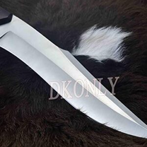 DKONLY-BLADES USA: 15" Custom Handmade D2 Steel Full Tang Hunting Almogovar Camp Knife with Rose Wood Handle & Leather Sheath (AM76)