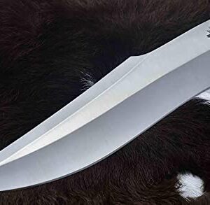 DKONLY-BLADES USA: 15" Custom Handmade D2 Steel Full Tang Hunting Almogovar Camp Knife with Rose Wood Handle & Leather Sheath (AM76)