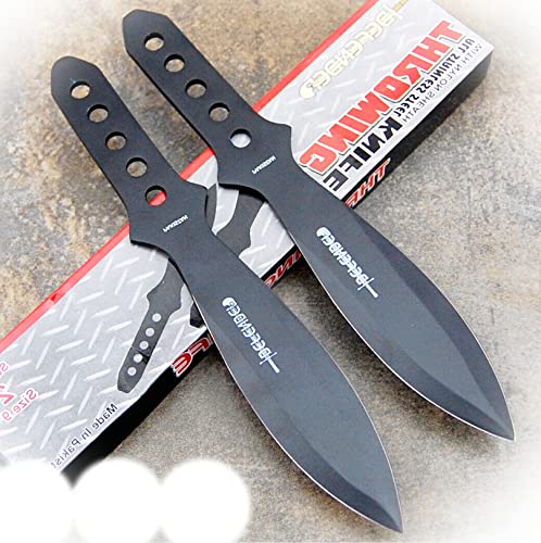 New 2 Pc 8.5" Ninja Tactical Combat Knife Set Hunting NEW Camping Outdoor Pro Tactical Elite Knife BLDA-0194