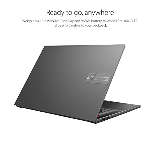 ASUS VivoBook Pro 16X Laptop, 16" WQUXGA 16:10 Display, Intel Core i7-12650H CPU, NVIDIA GeForce RTX 3050 Ti, 32GB RAM, 1TB SSD, Windows 11 Home, DialPad, Earl Grey, N7600ZE-EB77