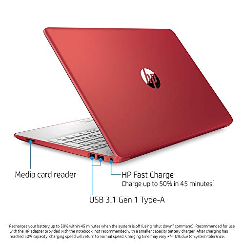 HP 15.6 inch HD LED Display Laptop 2020 (Intel Pentium Gold 6405U Processor, 4 GB DDR4 RAM, 128 GB SSD, HDMI, Webcam, WI-FI, Windows 10 S) Scarlet Red (Renewed)