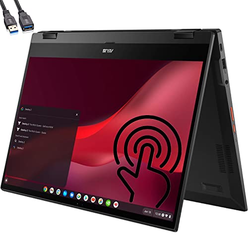 ASUS Cloud Gaming Chromebook Vibe CX55 Flip 15.6" Touchscreen 144Hz FHD 2-in-1 Laptop, Intel Quad-Core i5-1135G7 (Beat i7-1065G7), 8GB LPDDR4X RAM, 256GB PCIe SSD, WiFi 6, Bluetooth 5, Grey, Chrome OS