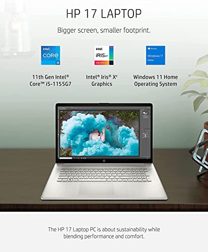 HP Pavilion 17.3-inch IPS FHD Laptop (2022 Model), Intel Core i5-1155G7 (Beats i7-1165G7), Intel Iris Xe Graphics, 32GB RAM, 2TB PCIe SSD, 1TB HDD, Backlit Keyboard, Long Battery Life, Webcam, Win11