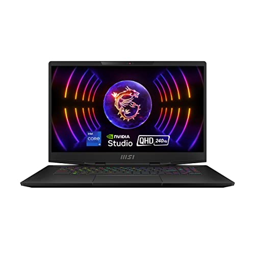 MSI Stealth 17 Studio 17.3" QHD 240Hz Gaming Laptop: Intel Core i9-13900H, RTX 4080, 32GB DDR5, 1TB NVMe SSD, Thunderbolt 4, USB-Type C, Cooler Boost Trinity+, Win11 Home: Core Black A13VH-053US