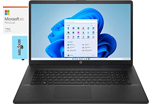 HP 17-cn2047nr Home & Business Laptop (Intel i7-1255U 10-Core, 32GB RAM, 256GB PCIe SSD, Intel Iris Xe, 17.3" 60Hz Full HD (1920x1080), Win 11 Home) with MS 365 Personal , Dockztorm Hub