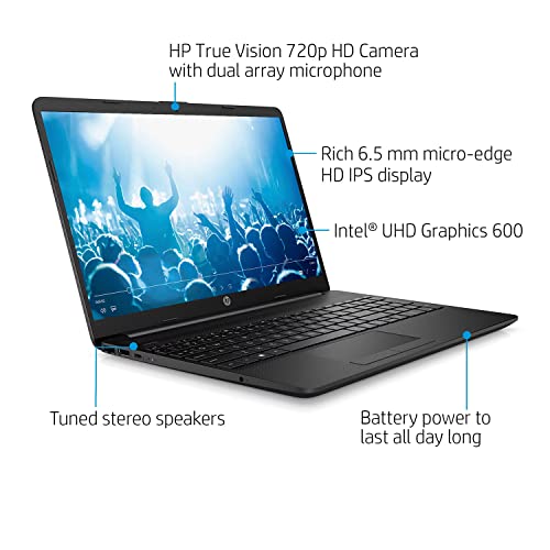 HP 15.6" Laptop with Intel 4-core CPU, 15.6" HD LED Display, Intel Quad-core Processor, Bluetooth and Wi-Fi, HDMI, Long Battery Life, Windows 11 Home in S Mode(16GB RAM | 1TB SSD)