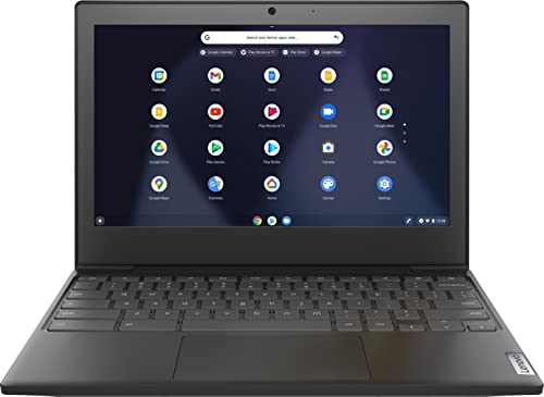 Lenovo Chromebook 11" HD Laptop, AMD A-Series A6 Processor, AMD Radeon Graphics, 4GB DDR4 Memory, 64GB Storage (32GB eMMC+MTC 32GB Flash Memory), Long-Lasting Battery, Chrome OS, Onyx Black