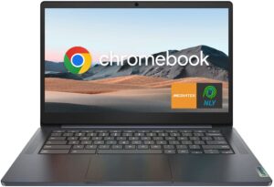 lenovo 14″ chromebook laptop (latest model), mediatek 8-core processor, 4gb lpddr4x ram, 64gb emmc, wi-fi, webcam, usb-c, long battery life, nly mp, abyss blue, chrome os
