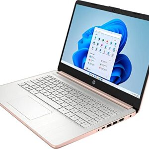 2022 Newest HP Stream 14" HD Laptop, Intel Celeron N4020(up to 2.8GHz), 8GB RAM, 128GB Space(64GB eMMC+64GB Card), 1-Year Office 365, WiFi, HDMI, USB-C, Webcam, Bluetooth, Windows 11S,Rose Gold+JVQ MP