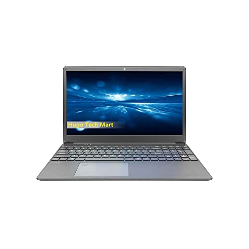 Hugo Tech Mart 15.6" FHD IPS Ultra Slim Laptop, Intel i3-1115G4, 4GB RAM, 128GB SSD, HDMI, Webcam, Fingerprint Reader, Super-Fast WiFi Up to 1300 Mbps, Win 11, Dale Grey (Renewed)