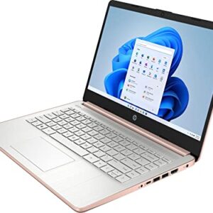 HP 2022 Stream 14" HD Laptop, Intel Celeron N4120 Processor, 4GB RAM, 64GB eMMC Storage, HD Webcam, HDMI, Wi-Fi, Bluetooth, Rose Gold, Office 365 1-Year, Windows 11 S, 32GB SnowBell USB Card