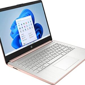 HP 2022 Stream 14" HD Laptop, Intel Celeron N4120 Processor, 4GB RAM, 64GB eMMC Storage, HD Webcam, HDMI, Wi-Fi, Bluetooth, Rose Gold, Office 365 1-Year, Windows 11 S, 32GB SnowBell USB Card