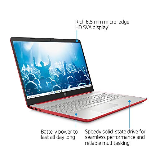 2021 HP Pavilion 15.6" HD Laptop Computer, Intel Dual-core Pentium Processor, 16GB RAM, 512GB SSD, HD Webcam, Intel UHD Graphics 605, Bluetooth, USB-C, Windows 10 S, Red, 32GB SnowBell USB Card