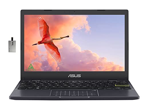 ASUS 2022 11.6" HD Laptop, Intel Celeron N4020 Processor, 4GB RAM, 64GB eMMC Flash Memory, Intel HD Graphics, HD Webcam, Star Black, Windows 11 S, 32GB SnowBell USB Card