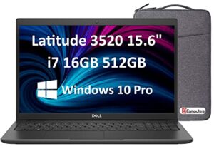 dell latitude 3520 3000 15.6″ fhd (intel 4-core i7-1165g7, 16gb ddr4 ram, 512gb pcie ssd, uhd graphics) business laptop, backlit kb, type-c, wi-fi 6, webcam, ist bag, win 10 pro/win 11 pro