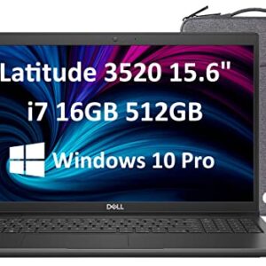 Dell Latitude 3520 3000 15.6" FHD (Intel 4-Core i7-1165G7, 16GB DDR4 RAM, 512GB PCIe SSD, UHD Graphics) Business Laptop, Backlit KB, Type-C, Wi-Fi 6, Webcam, IST Bag, Win 10 Pro/Win 11 Pro