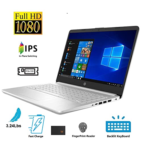 HP 2022 New Flagship 14 Laptop: 14" FHD IPS Display, Dynamic 4-Core Intel i3-1125G4(Upto 3.7GHz), 16GB RAM, 256GB SSD, UHD Graphics, Backlit-KYB, FP-Reader, WiFi, Fast Charge, HDMI, USB-C, Win10S, TF