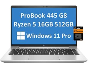 hp probook 445 g8 14″ fhd (16gb ddr4 ram, 512gb pcie ssd, amd 6-core ryzen 5 5600u (beats i7-10750h)) full hd 1080p ips business laptop, backlit keyboard, type-c, webcam, win11 pro