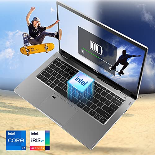 Acer Spin 3 Convertible Laptop | 14" 1920x1080 IPS Touch Display | Intel Core i7-1255U | Intel Iris Xe Graphics | 16GB LPDDR4X | 512GB PCIe Gen 4 SSD | WiFi 6 | Dockable Active Stylus | SP314-55N-76EX