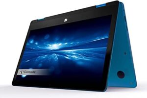 gateway newest touchscreen 11.6 hd 2-in-1 convertible laptop in blue intel n4020 4gb ram 64gb ssd mini-hdmi webcam windows 10 s (renewed) (gt-116)