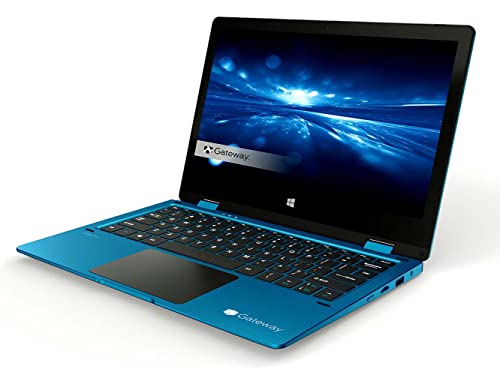 Gateway Newest Touchscreen 11.6 HD 2-in-1 Convertible Laptop in Blue Intel N4020 4GB RAM 64GB SSD Mini-HDMI Webcam Windows 10 S (Renewed) (GT-116)