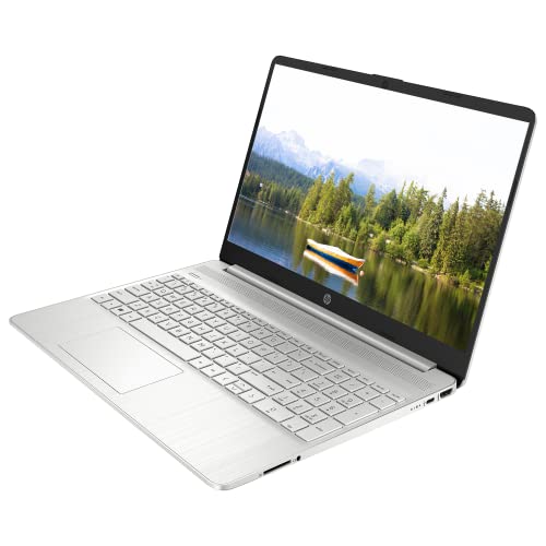 HP 15 Notebook, 15.6" HD Screen, Intel Core i3-1115G4, 12GB DDR4 RAM, 256GB PCIe SSD, Webcam, HDMI, SD Card Reader, Wi-Fi, Windows 11 Home, Natural Silver