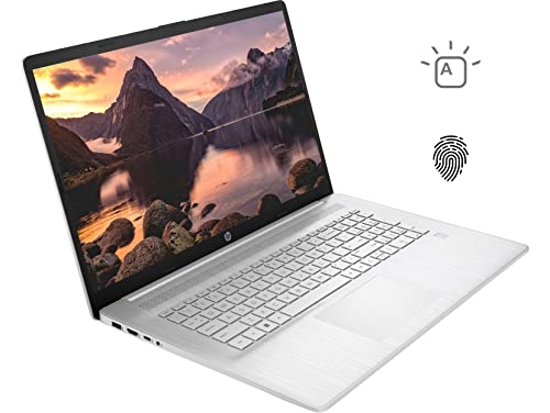 HP 17 Laptop, 17.3" HD+ Touchscreen, 12th Gen Intel i7-1255U Processor, 64GB DDR4 RAM, 1TB SSD, Wi-Fi 6, Webcam, Backlit Keyboard, Fingerprint Reader, HDMI, Windows 11 Home, Silver