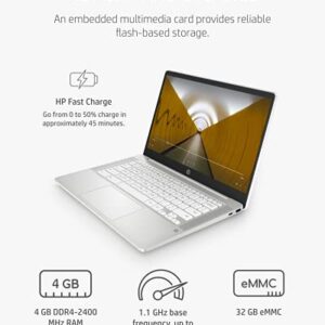 HP Chromebook 14 Laptop, Intel Celeron Processor, 4 GB RAM, 32 GB eMMC, 14” HD (1366 x 768) Touchscreen, Chrome OS, Webcam & Dual Mics, Work, Entertainment, Long Battery Life (14a-na0140nr, 2021)