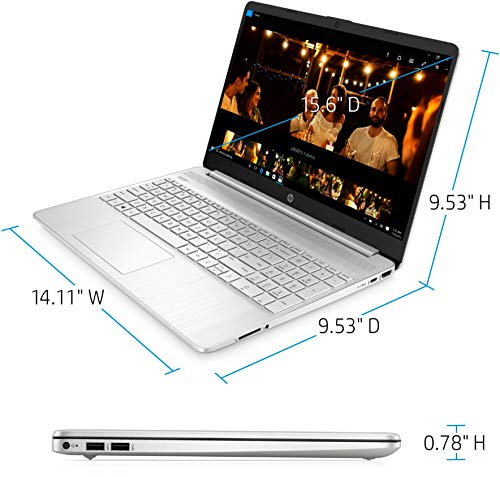 HP 15.6" HD Touchscreen Business &Home Laptop, AMD Ryzen 3 3250U, 8GB DDR4, 256GB NVMe SSD, HDMI Bluetooth WiFi Webcam, Long Battery Life, Natural Silver, Windows 11 Home, Goldoxis Card